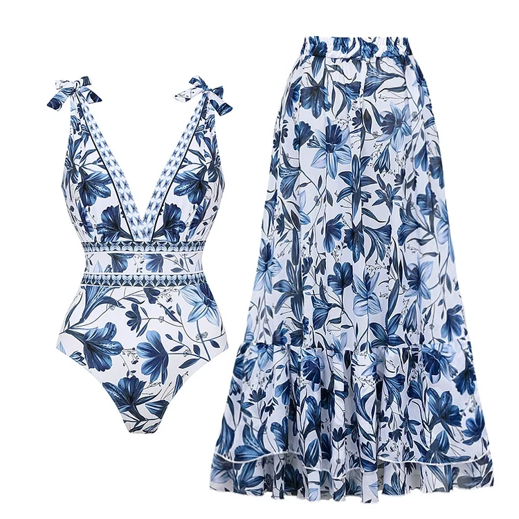 V-Neck Swimsuit Set